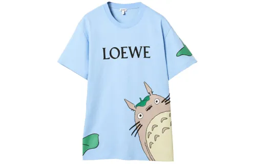 LOEWE T Shirts Unisex Blue Crew Neck Moderate Straight Fit