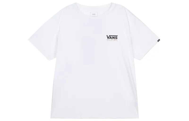 Vans T Shirts Men's White Crew Neck Moderate Straight Fit
