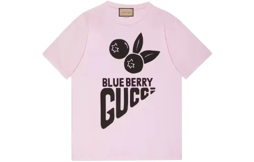 GUCCI T Shirts Men's Pink Crew Neck Moderate Straight Fit