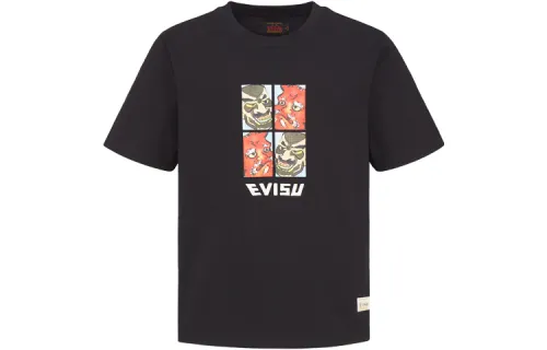 EVISU T Shirts Men's Crew Neck Moderate Straight Fit