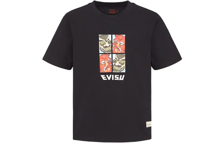 EVISU T Shirts Men's Crew Neck Moderate Straight Fit