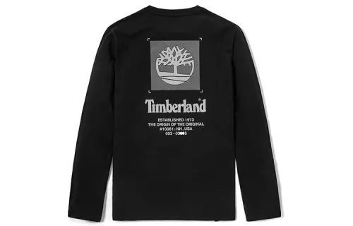 Timberland T Shirts Men's Black Crew Neck Moderate Straight Fit