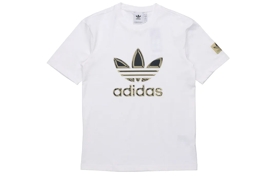 Adidas Originals METALLIC T Shirt Set in Shoulder Men's White