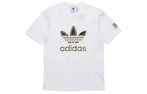 Adidas Originals METALLIC T Shirt Set in Shoulder Men's White