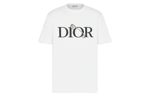 DIOR Quarterly New Products T Shirts Men's White Crew Neck Moderate Straight Fit