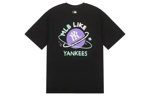 MLB Drop Shoulder Sleeve T Shirt Unisex Black