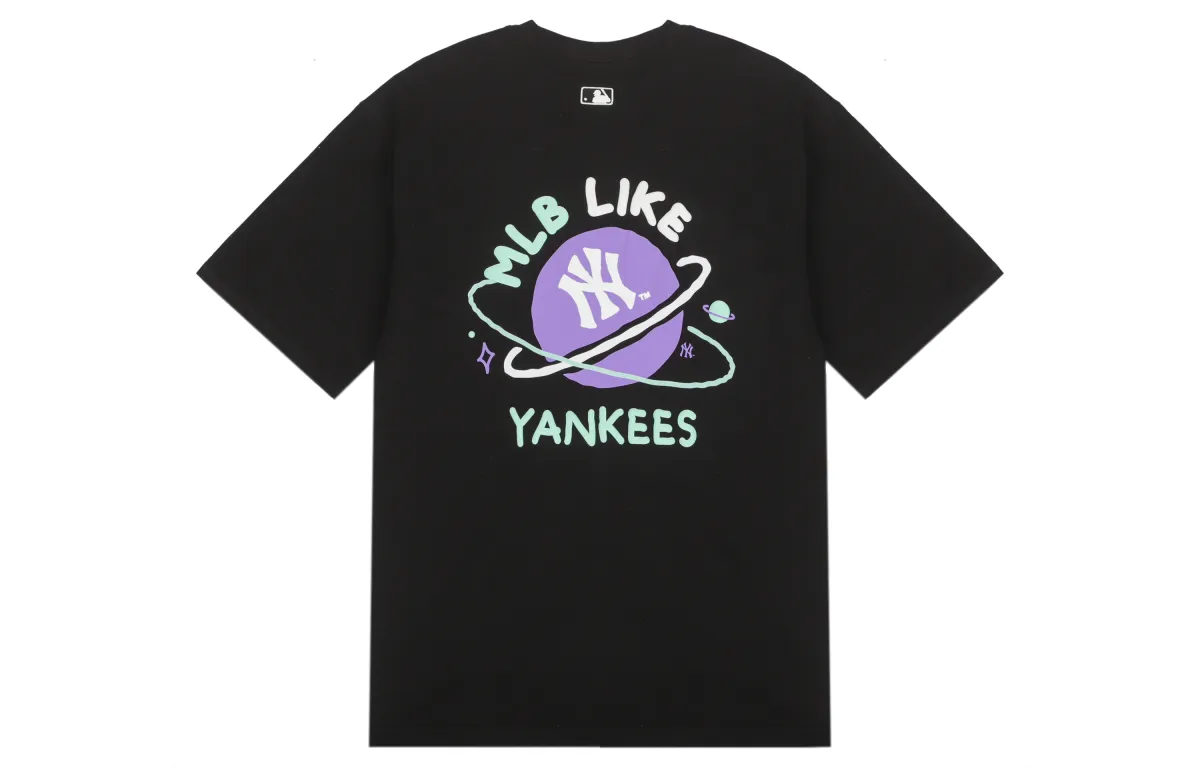 MLB Drop Shoulder Sleeve T Shirt Unisex Black
