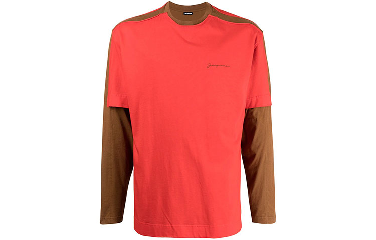 Jacquemus T Shirts Men's Red Crew Neck Straight Fit