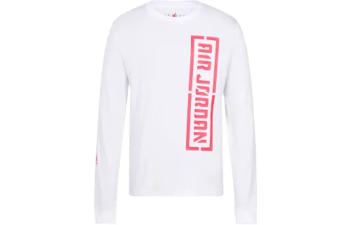Jordan Wings T Shirts Men's White Crew Neck Moderate Straight Fit