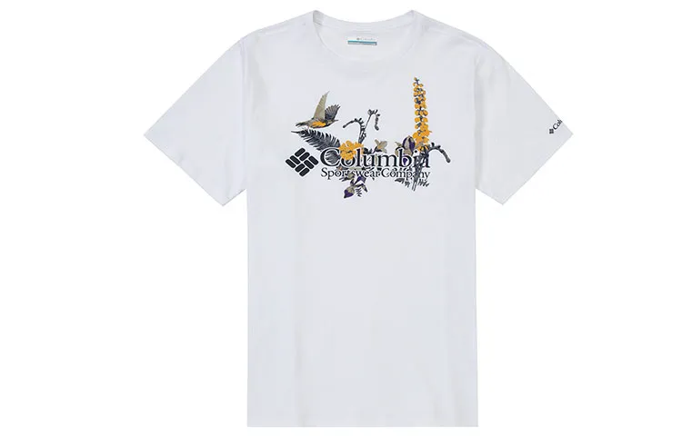 Columbia T-Shirts Men's White Crew Neck Moderate Straight Fit