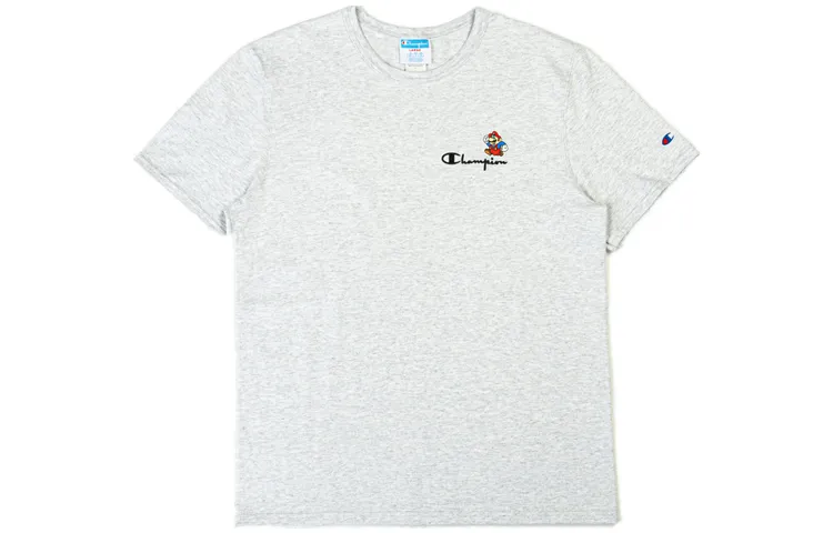 Champion T Shirt Unisex Light Gray