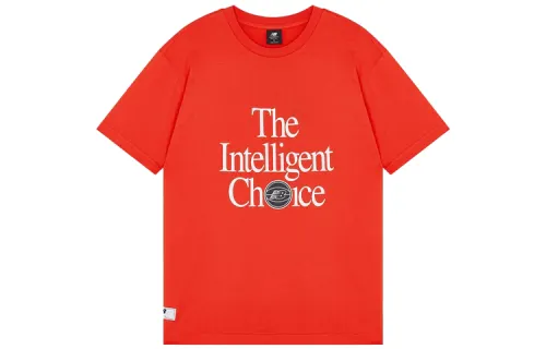 New Balance T Shirts Men's Red Crew Neck Straight Fit