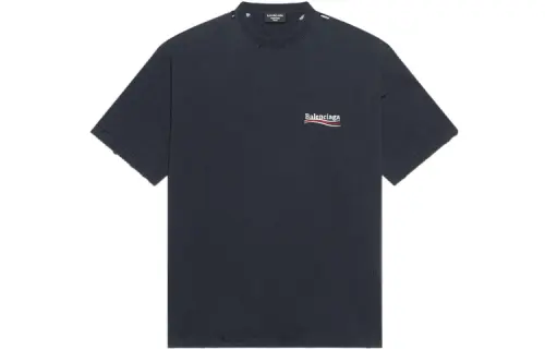 Balenciaga T Shirts Men's Black Crew Neck Moderate Straight Fit