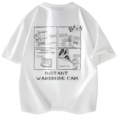 Doraemon T Shirts Unisex Crew Neck Moderate Straight Fit