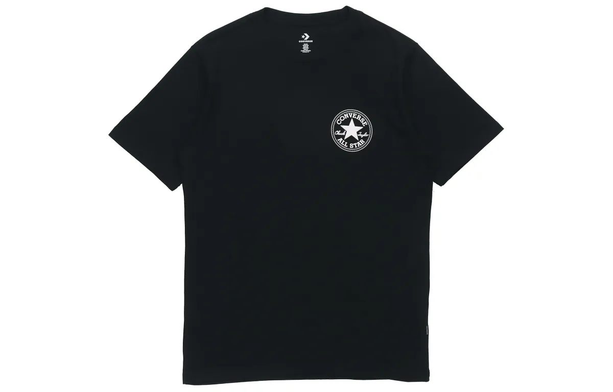Converse T-Shirts Men's Black Crew Neck Moderate Straight Fit
