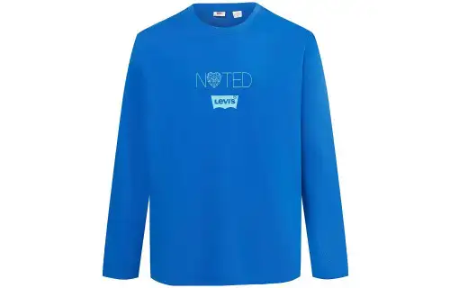 Levis T Shirts Unisex Blue Crew Neck Moderate Straight Fit