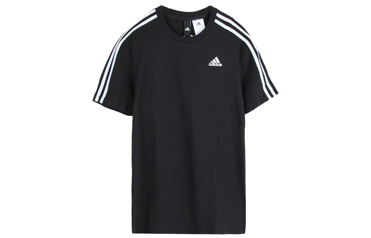 Adidas T-Shirts Men's Black Crew Neck Moderate Straight Fit