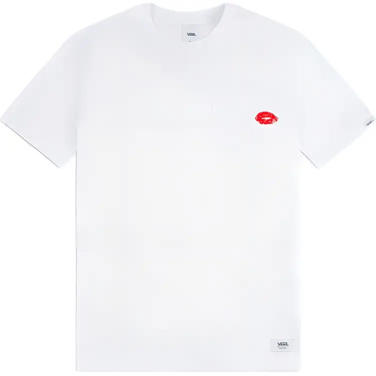 Vans T Shirts Men's White Crew Neck Moderate Straight Fit
