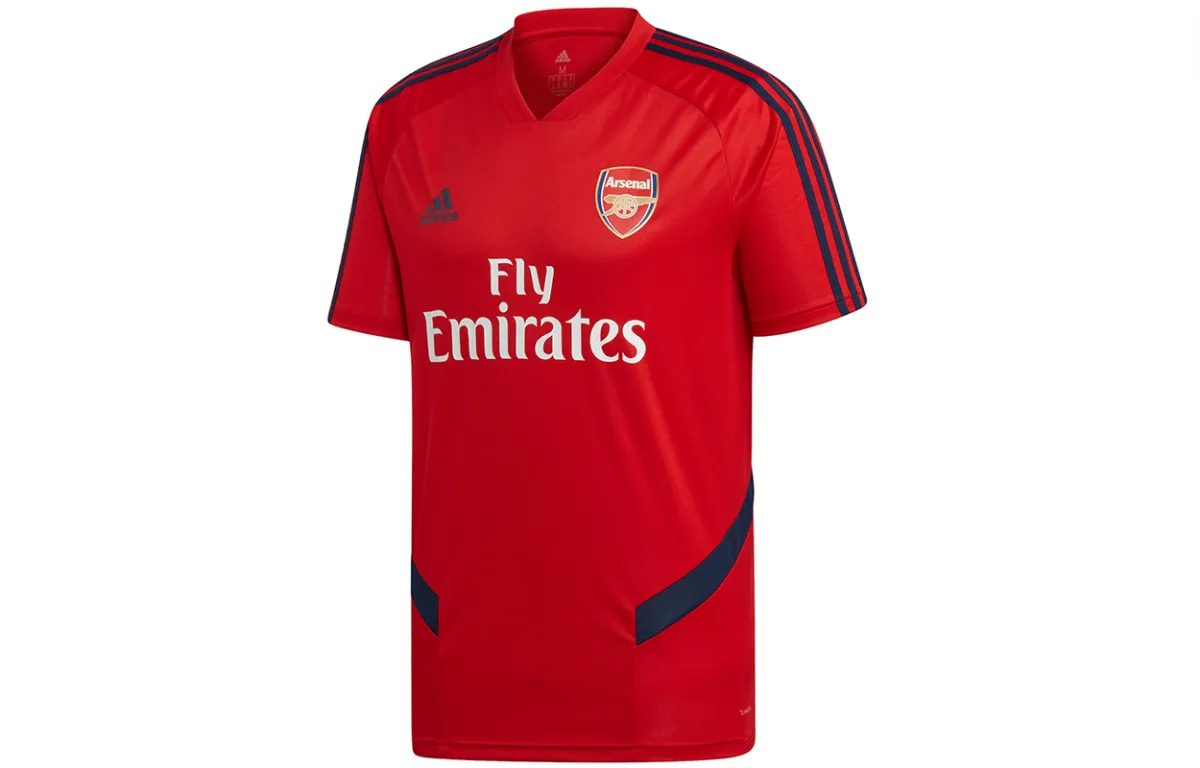 Adidas Arsenal T-Shirts Men's Red V-neck Moderate Straight Fit