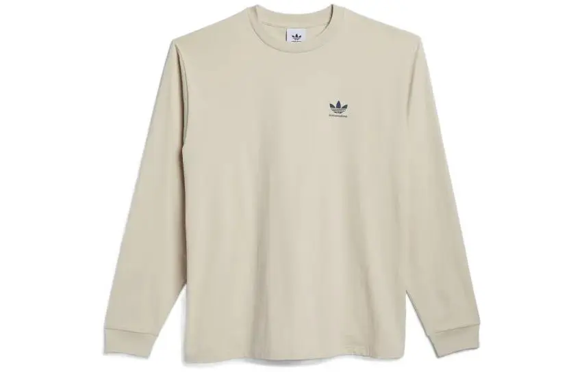 Adidas T-Shirts Unisex Beige Crew Neck Moderate Straight Fit
