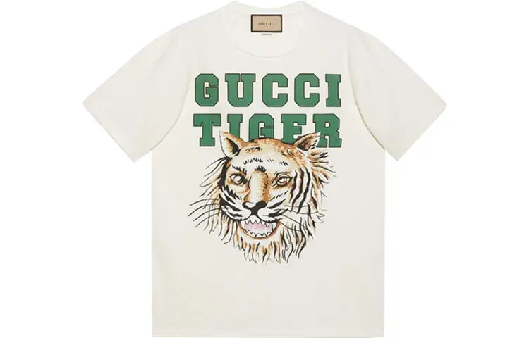 GUCCI Chinese New Year T Shirts Men's Crew Neck Moderate Straight Fit