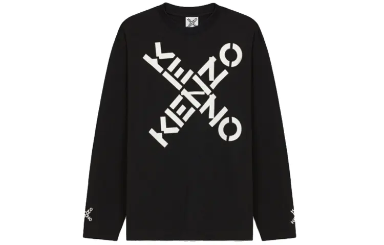 KENZO T Shirts Men's Black Crew Neck Moderate Straight Fit