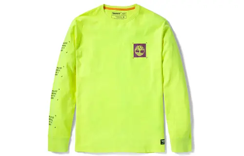 Timberland T Shirts Men's Bright Yellow Crew Neck Moderate Straight Fit
