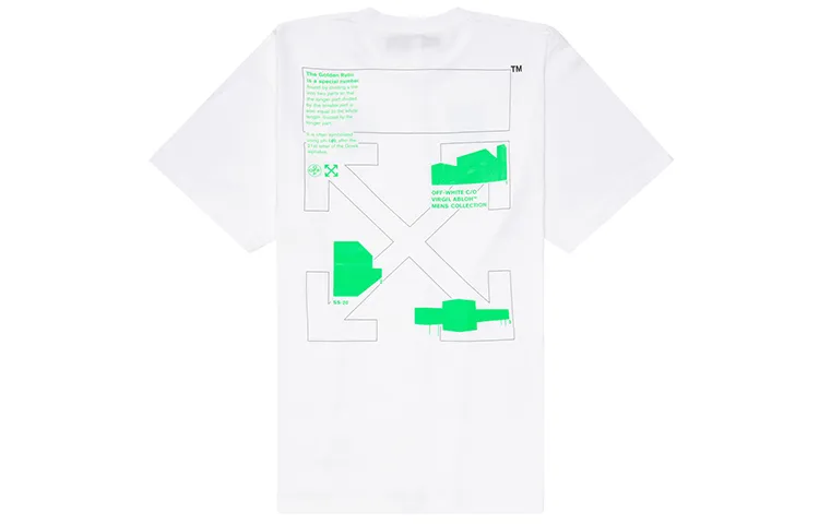 OFF WHITE Ss20 T Shirts Men's Crew Neck Moderate Straight Fit
