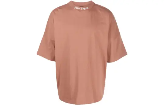 PALM ANGELS Mock Neck Logo T Shirt
