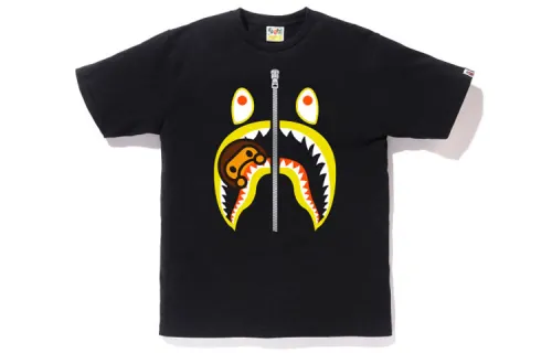A BATHING APE T Shirts Unisex Black Crew Neck Moderate Straight Fit
