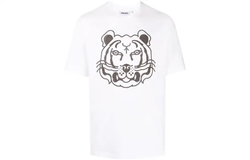 KENZO T Shirts Men's White Crew Neck Moderate Straight Fit