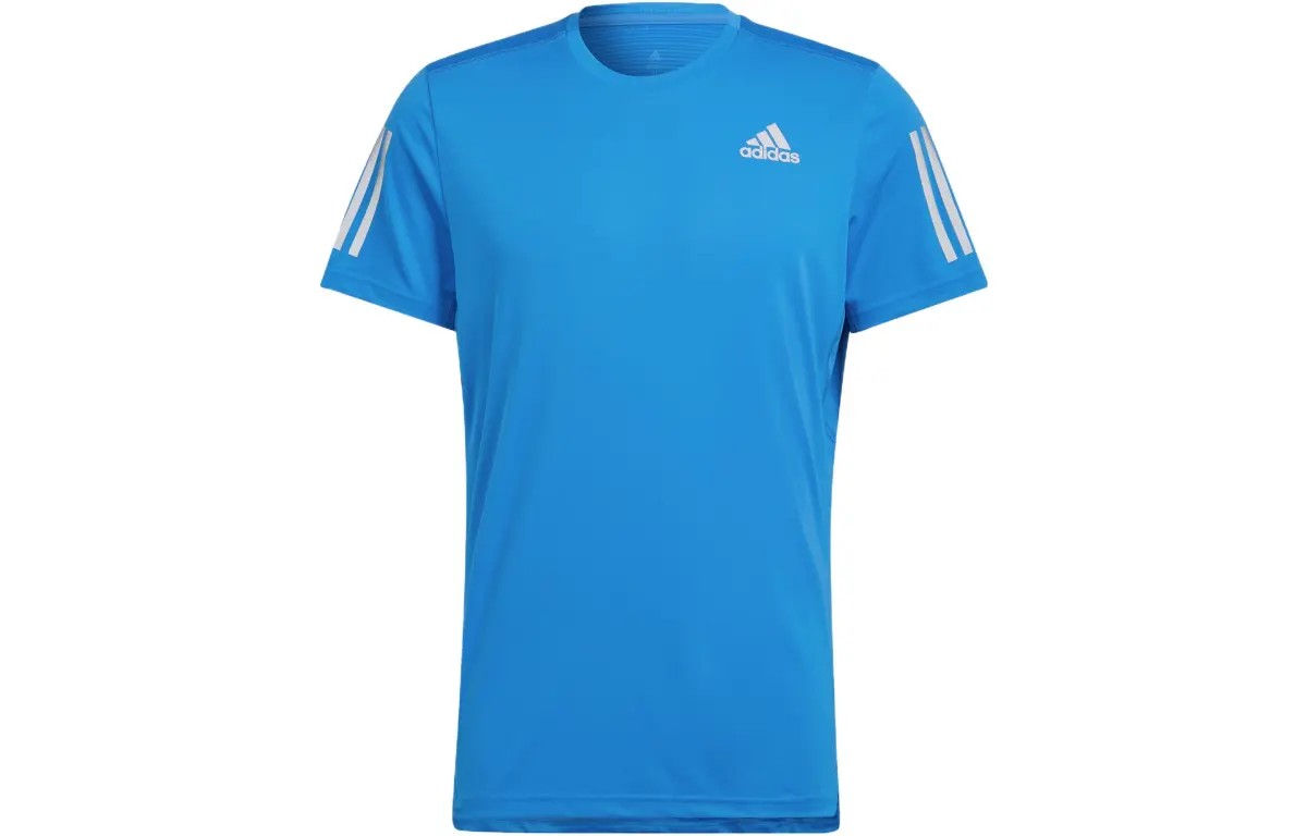 Adidas T-Shirts Men's Blue Crew Neck Moderate Straight Fit