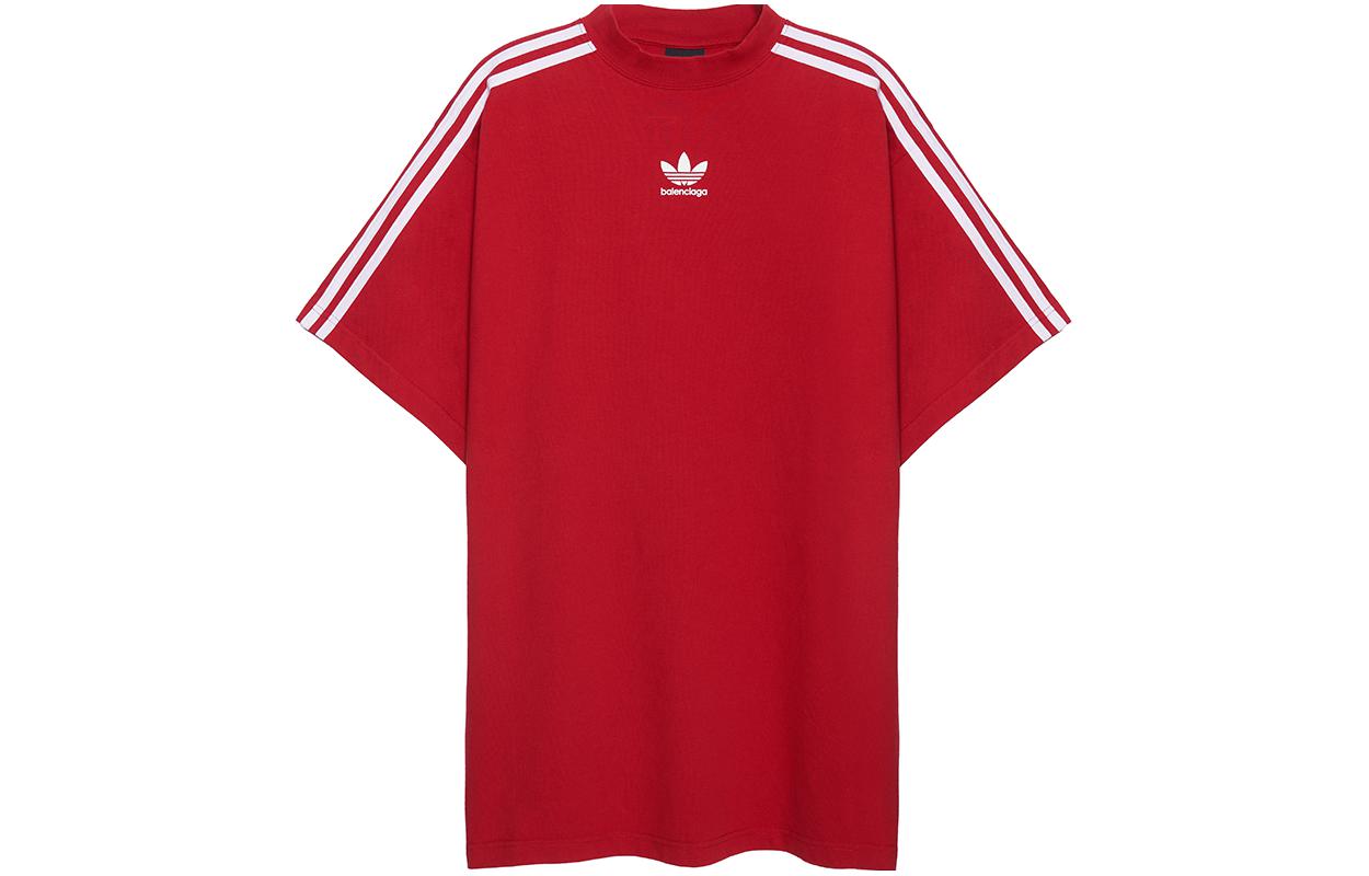 Мужская футболка Balenciaga x adidas (красная)