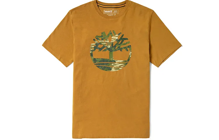 Timberland T Shirts Men's Wheat Crew Neck Moderate Straight Fit