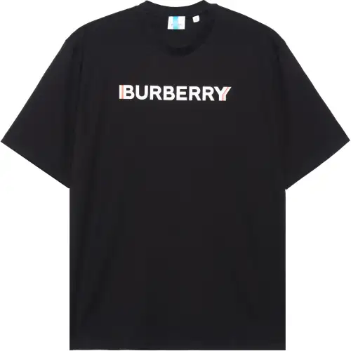 Burberry Logo Print Cotton T-shirt Black