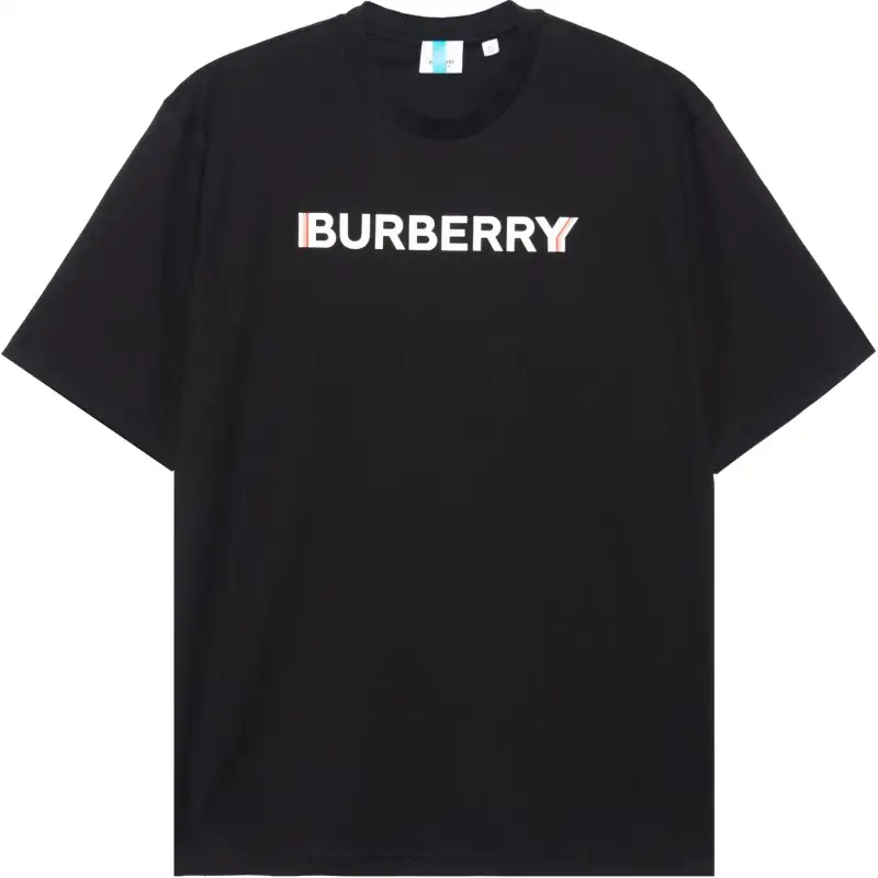 Burberry Logo Print Cotton T-shirt Black