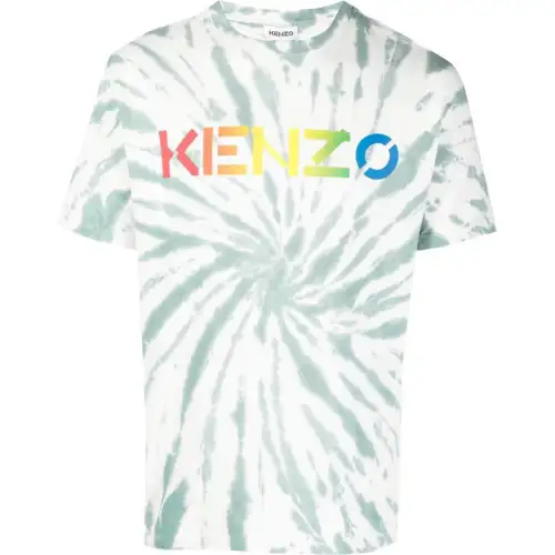 KENZO Letter Logo T Shirts Men's Multicolor Crew Neck Moderate Straight Fit