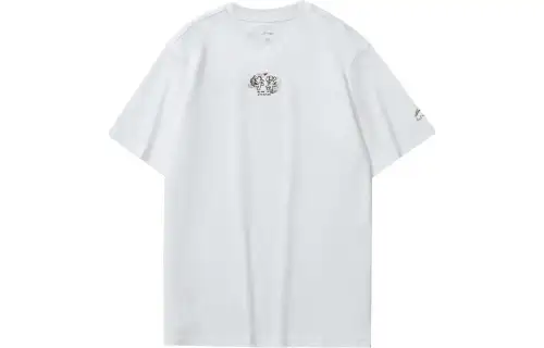 Li Ning T Shirts Men's White Crew Neck Moderate Other