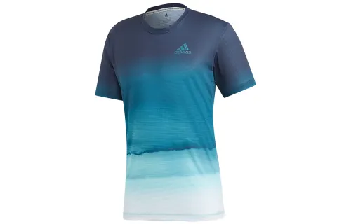 Adidas T Shirts Men's Light Blue Crew Neck Moderate Straight Fit