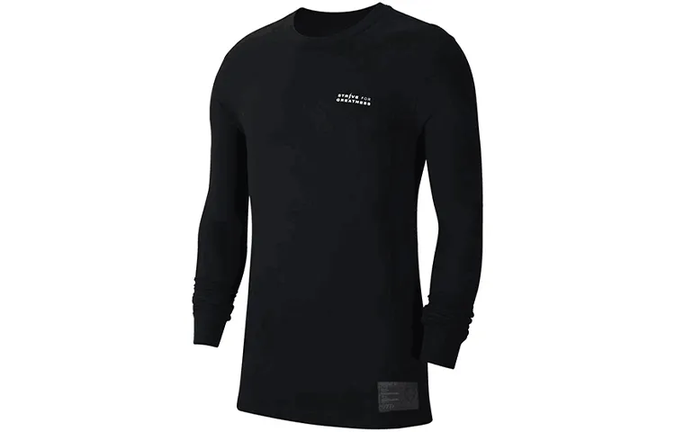 Nike T-Shirts Men's Black Crew Neck Moderate Straight Fit