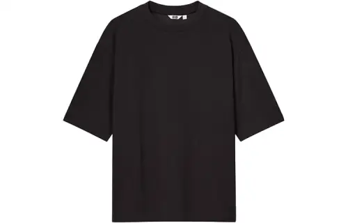 UNIQLO T Shirts Unisex Black Crew Neck Moderate Straight Fit