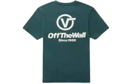 Vans T Shirts Men's Green Crew Neck Moderate Straight Fit