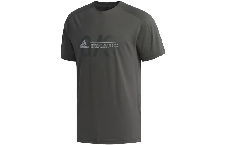 Adidas T-Shirts Men's Deep Earthy Brown Crew Neck Moderate Straight Fit