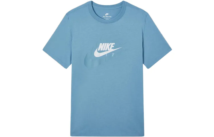 Nike T-Shirts Men's Cerulean Crew Neck Moderate Straight Fit