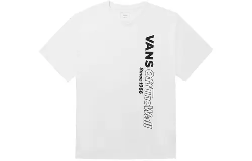 Vans T Shirts Men's White Crew Neck Moderate Straight Fit
