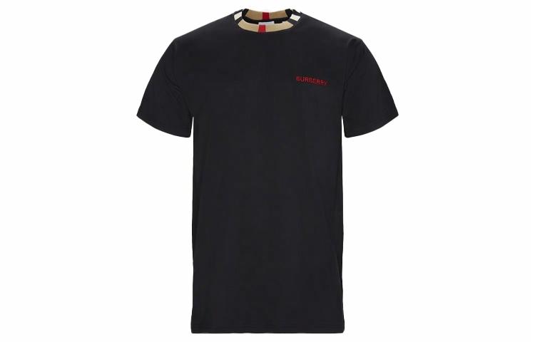 Мужская футболка Burberry Burberry logoT (черная с фирменным воротником)