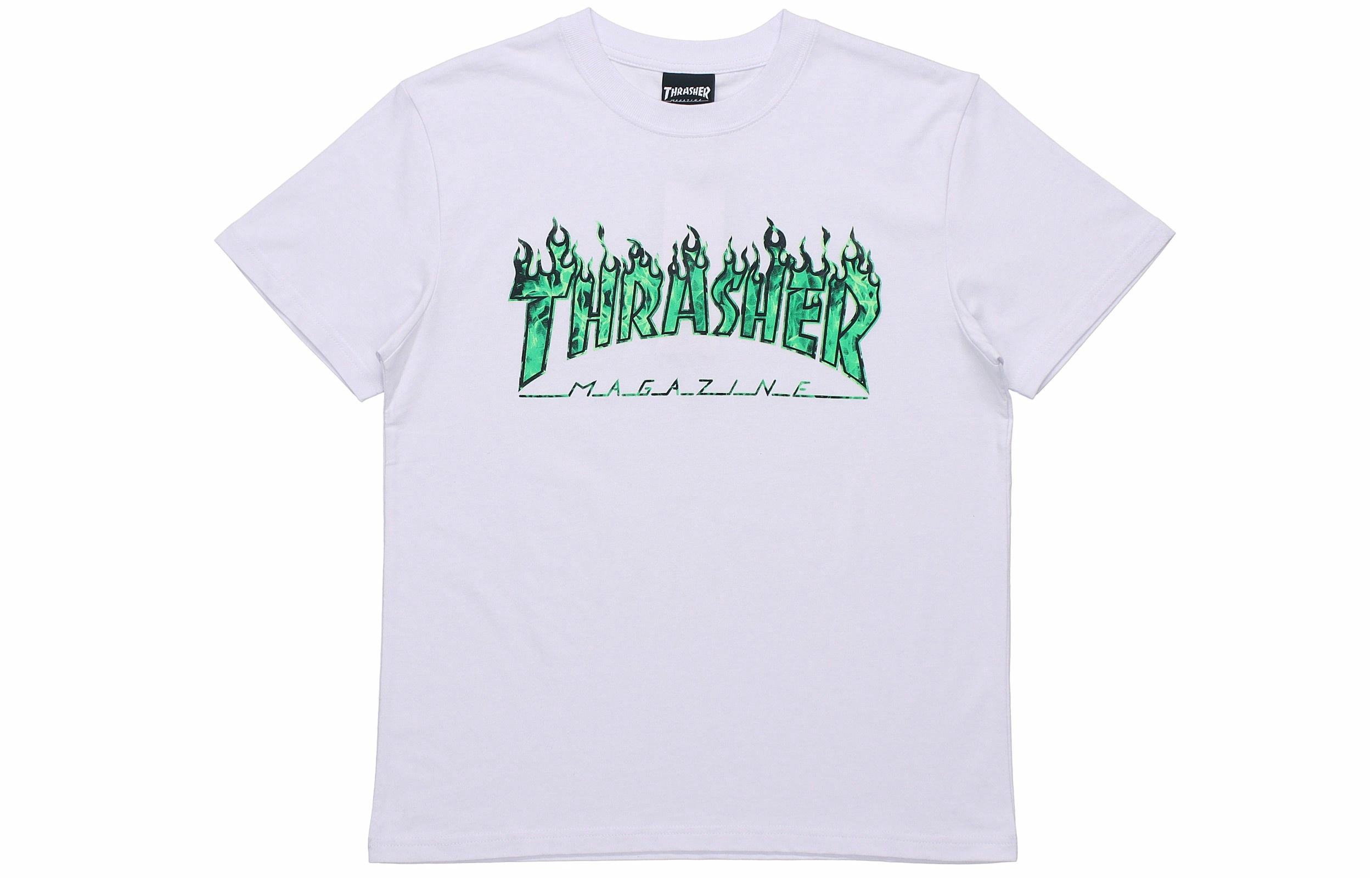 Футболка Thrasher Ghost Fire (бело-зеленая)