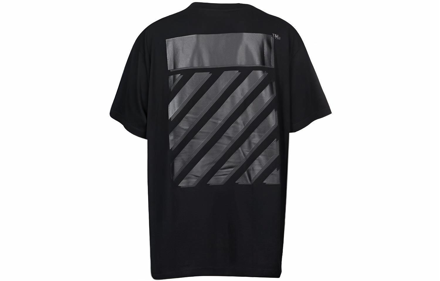 Мужская футболка OFF-WHITE с геометрическим узором (черная)