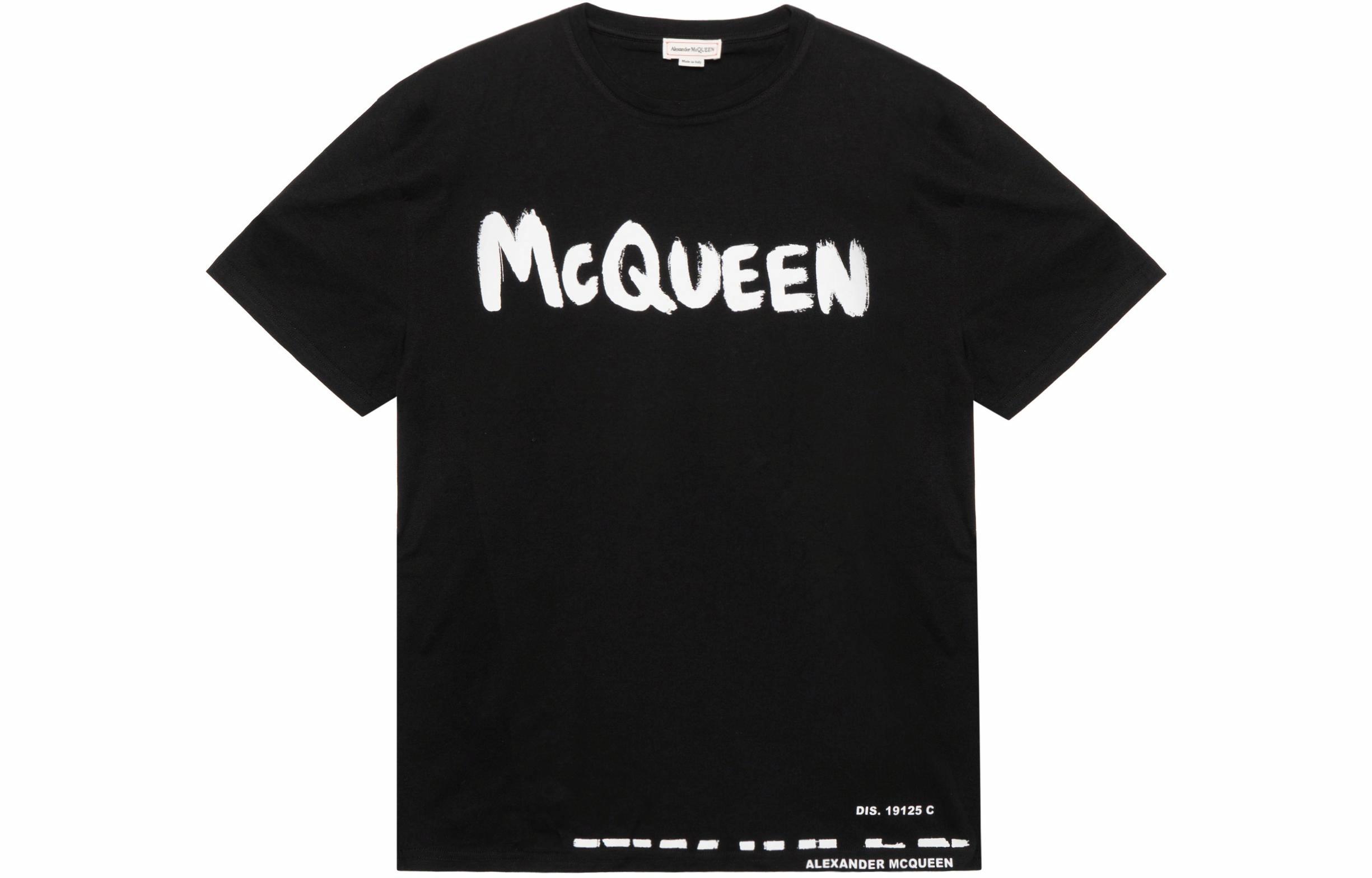 Мужская футболка Alexander McQueen Logo Knit (черная)