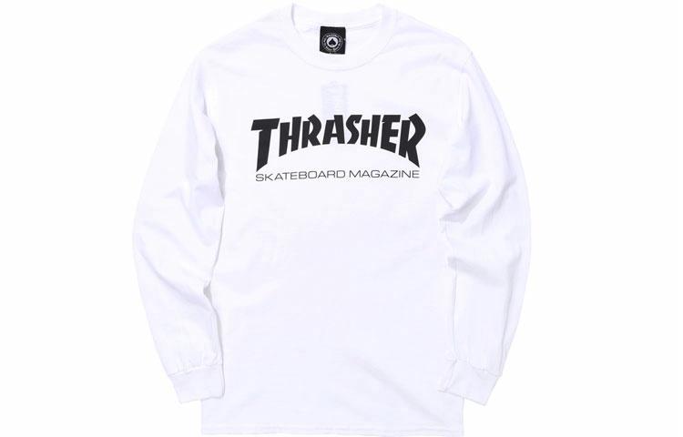 Лонгслив Thrasher Fire Logo (белый)